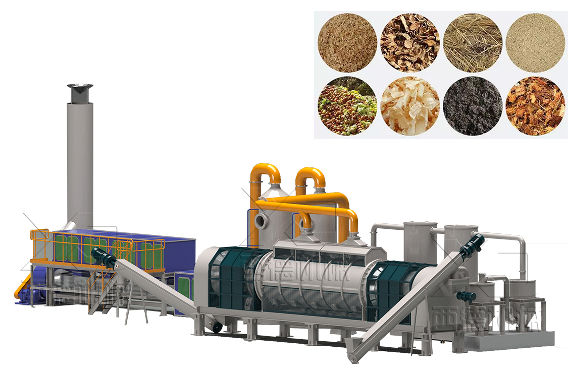 陜西果殼連續(xù)式炭化爐現(xiàn)場